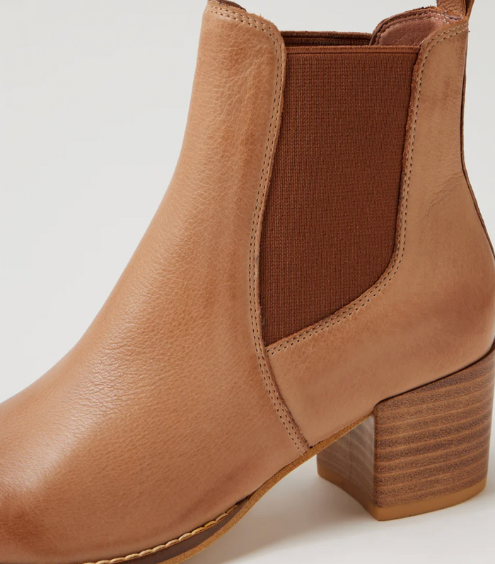 Django & Juliette Women's Tan Leather Mahika Ankle Boot | Gretel Lane