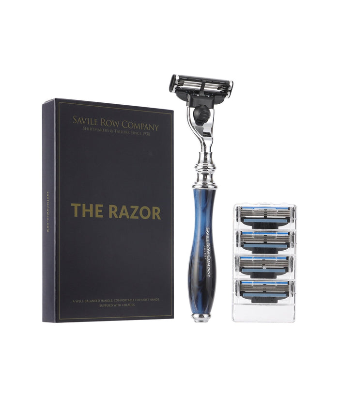 Marbled Blue Resin Men's Razor