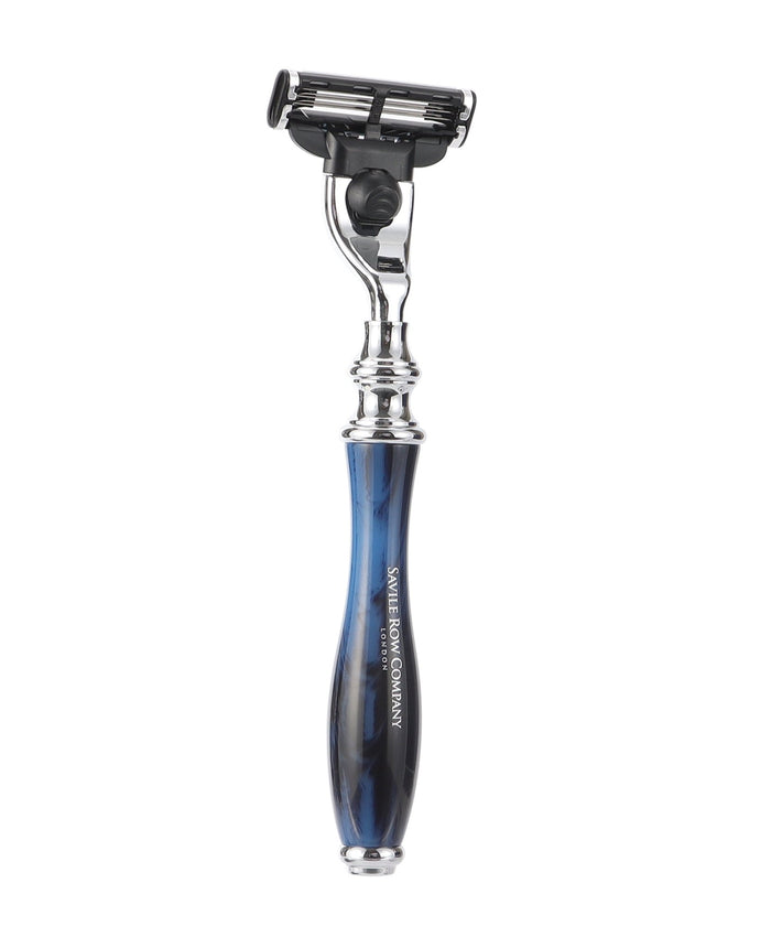 Marbled Blue Resin Men's Razor