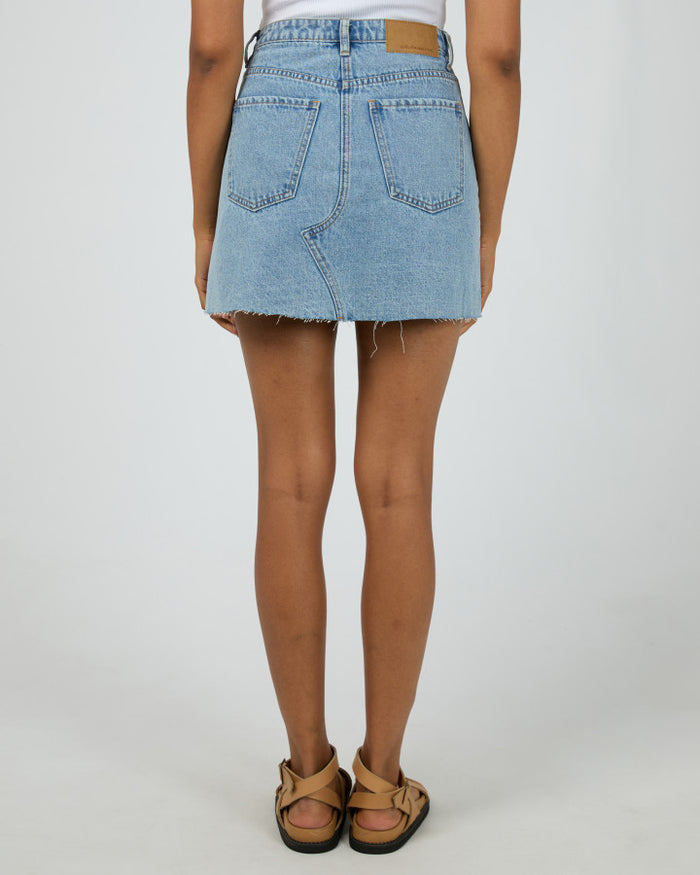Women's light wash denim skirt | All About Eve