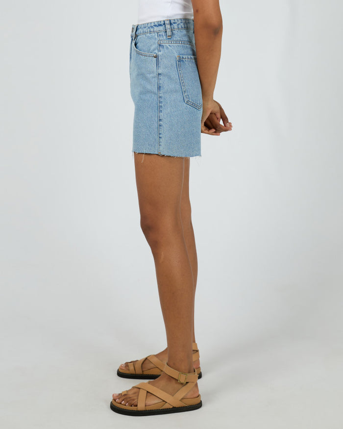 Classic light wash denim mini skirt | All About Eve