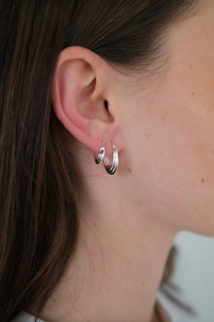 Zafino Marley Small Hoop Earrings Silver | Women's Silver Earrings | Gretel Lane