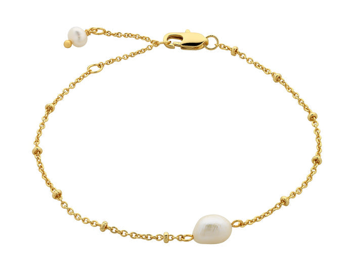 Liberté Gold Bracelet with Pearl | Gretel Lane | Womens Jewellery