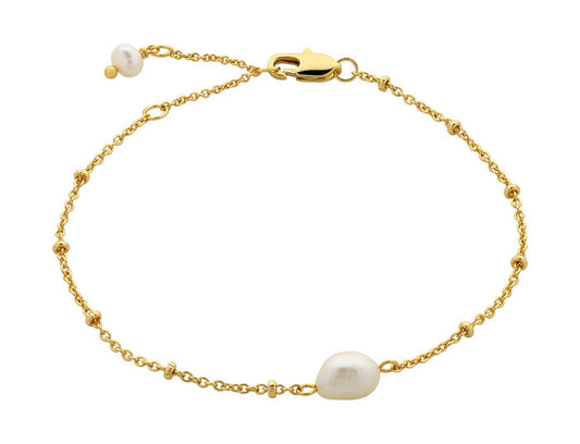 Liberté Gold Bracelet with Pearl | Gretel Lane | Womens Jewellery