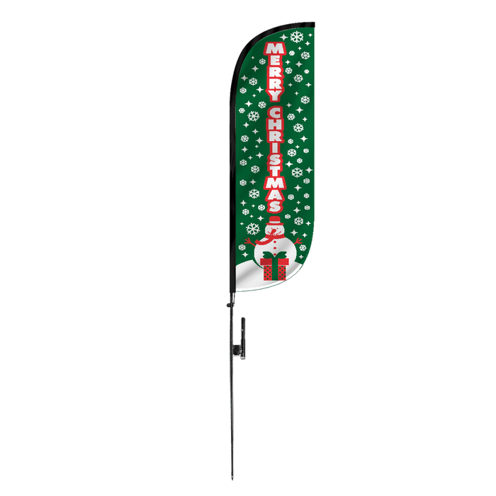 Merry Christmas Feather Flag