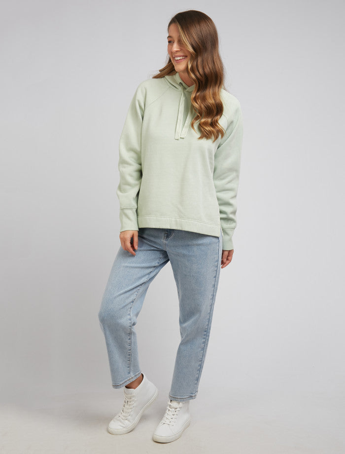 Mia Light Green Hoodie with drawstring hood