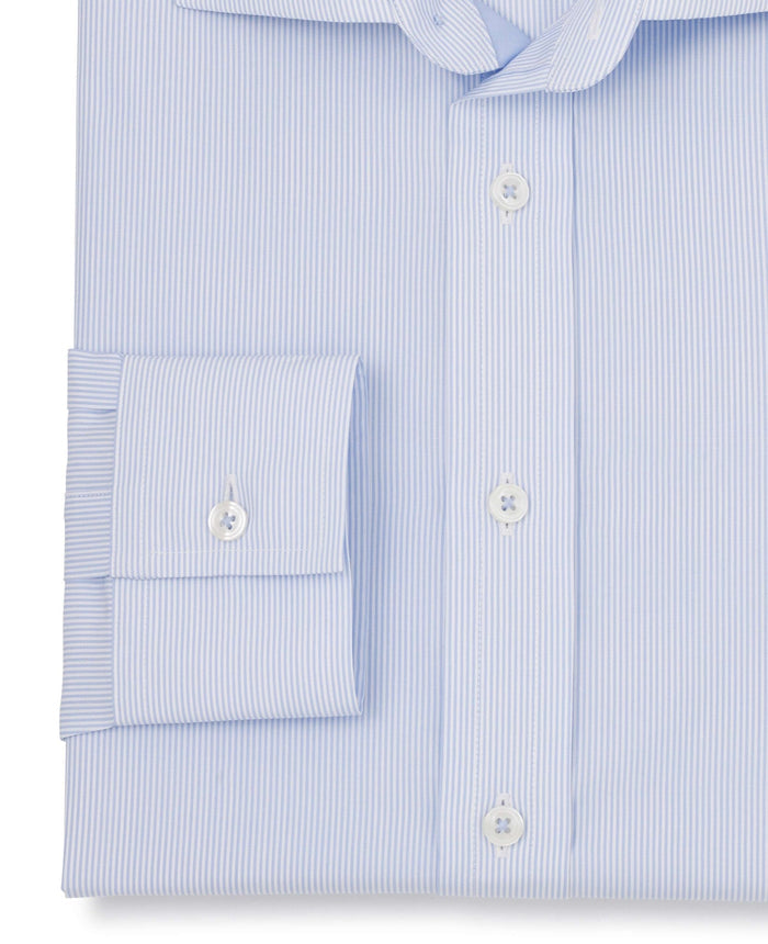 Michael Blue Fine Bengal Made To Measure Shirt Cuff Detail