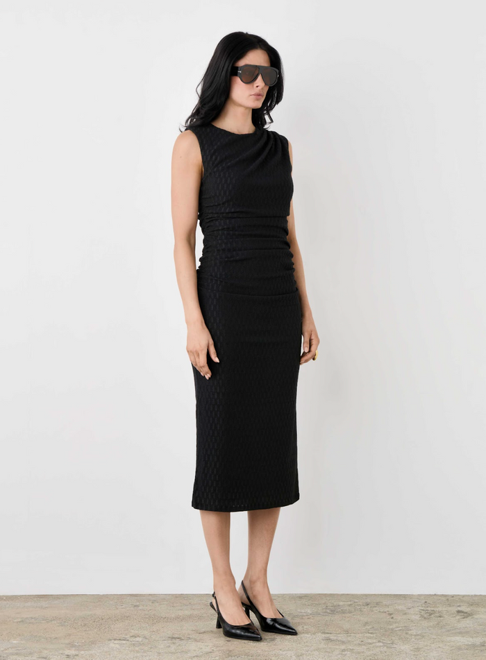 Esmaee Midtown Sleeveless Midi Dress Onyx | Women's Clothing | Gretel Lane