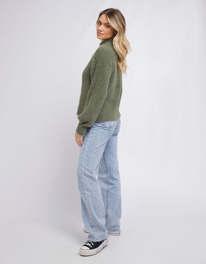 Relaxed oversized khaki sweater | All About Eve