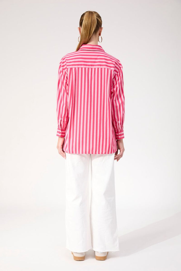 Haven Women's Pink Stripe Monterosa Button Through Shirt | Gretel Lane