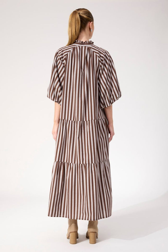 Haven Women's Brown Monterosa Stripe Maxi Dress | Gretel Lane