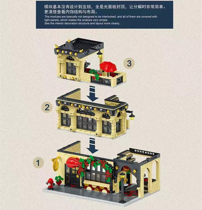 Mork Model 20114 City Restaurant Block Module Afobrick