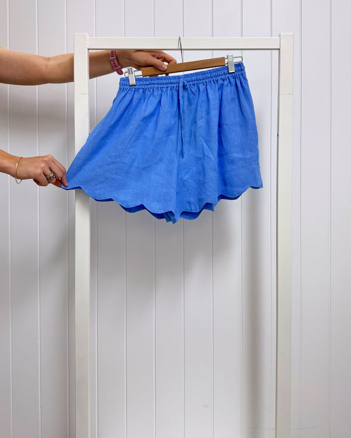 Nadia Shorts (Meadow Blue Linen)