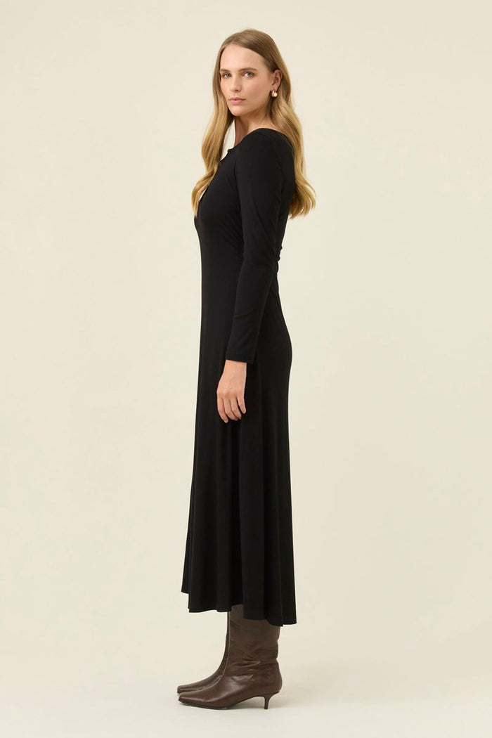 Isle of Mine Women's Black Naria Bead Long Sleeve Midi Dress | Gretel Lane