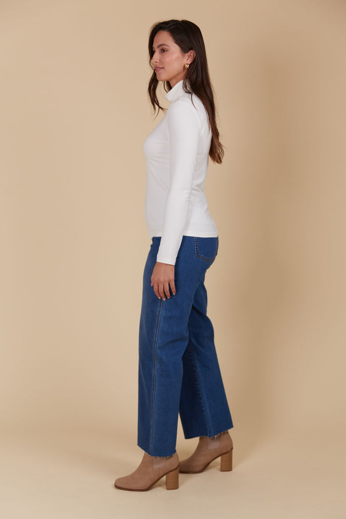 Naria Roll Neck Top (Ivory)
