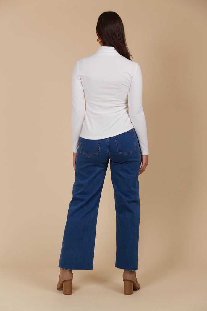Naria Roll Neck Top (Ivory)