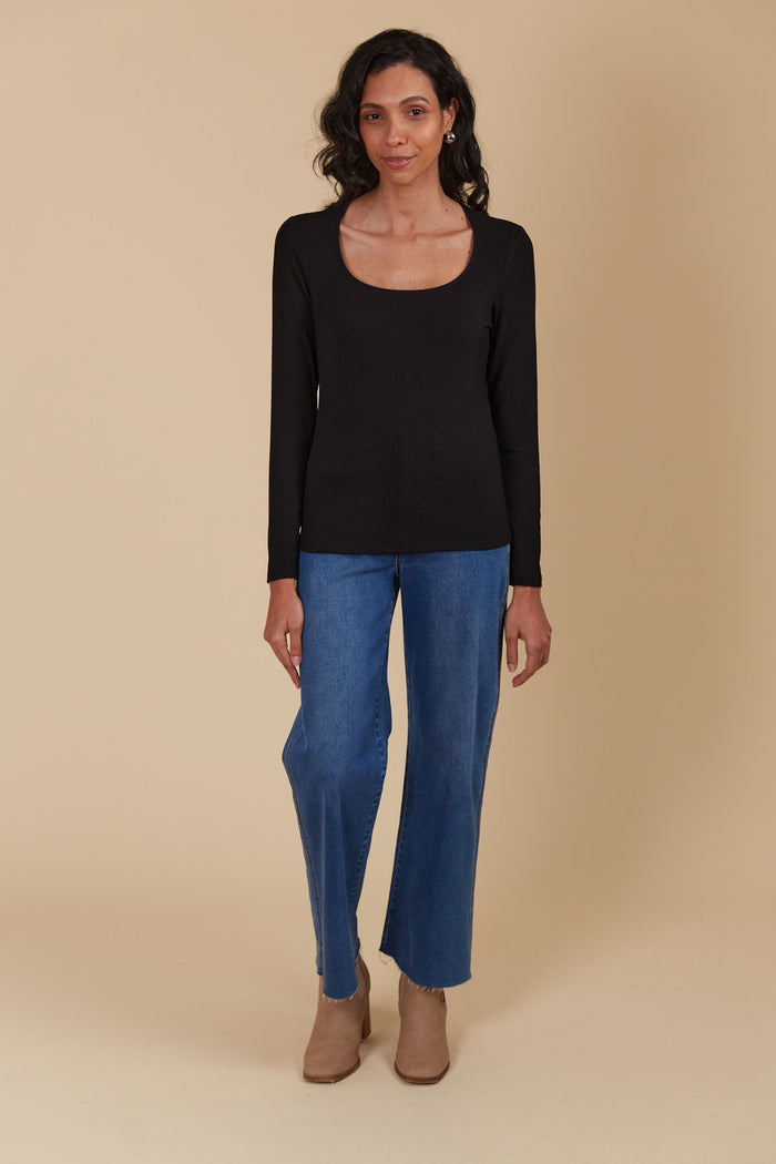 Naria Scoop Neck Top (Onyx)