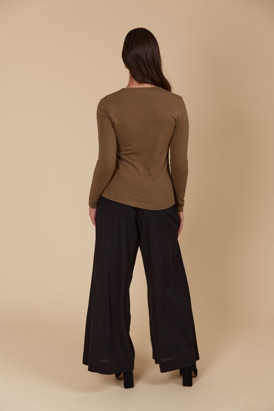 Naria Scoop Neck Top (Toffee)
