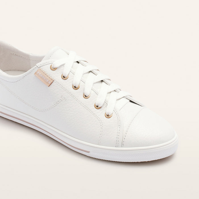 Nat III Women's Leather Sneaker White Pebbled | Women's Shoes Online | Gretel Lane