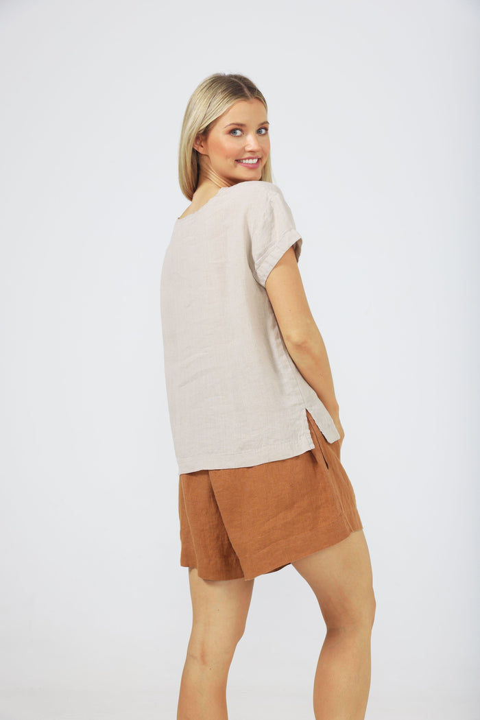 Women's breathable beige summer top | The Shanty Corporation