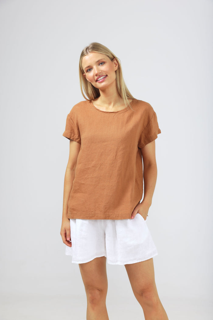 Women's linen-look terracotta blouse | The Shanty Corporation