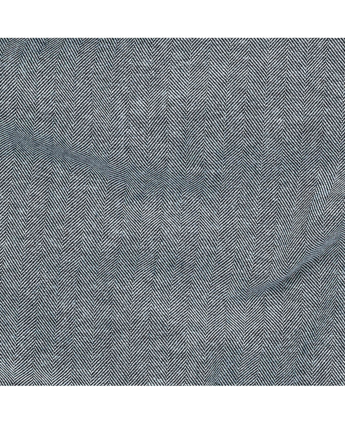 Men's Navy Brushed Cotton Twill Herringbone Lounge Pants fabric detail