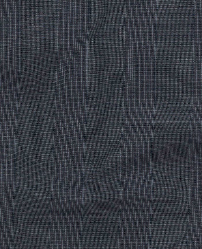 Men's Navy Cotton Check Lounge Pants fabric detail