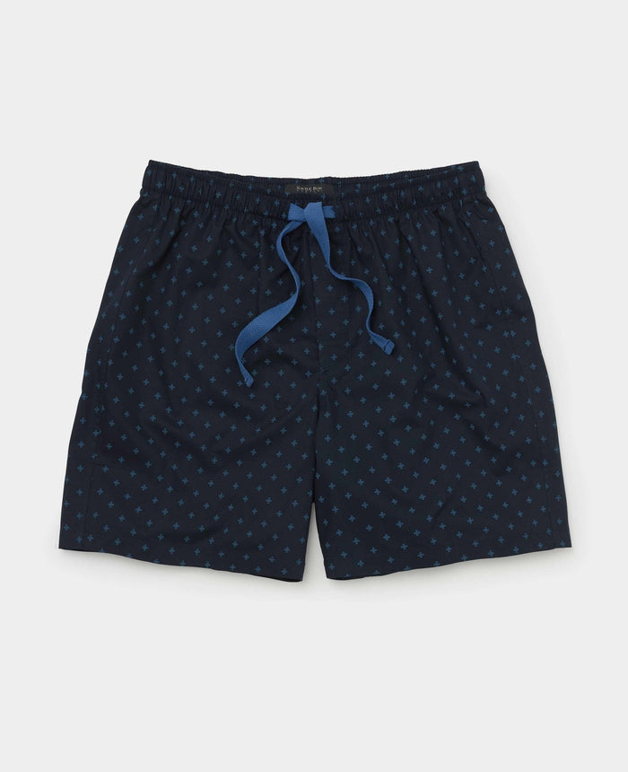 Men's Navy Cotton Cross Printed Lounge Pants mannequin