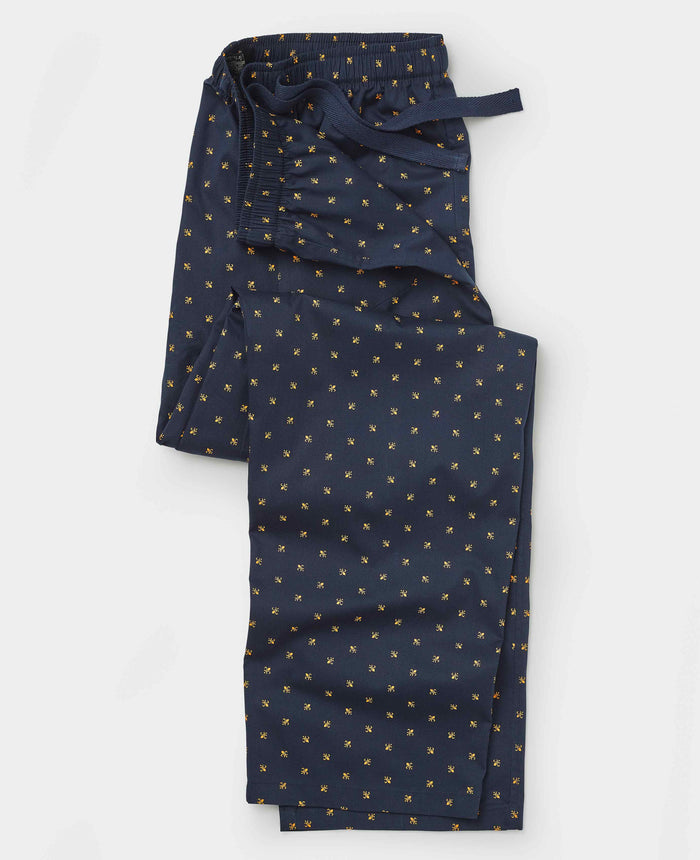 Men's Navy Cotton Fleur De Lys Lounge Pants mannequin shot