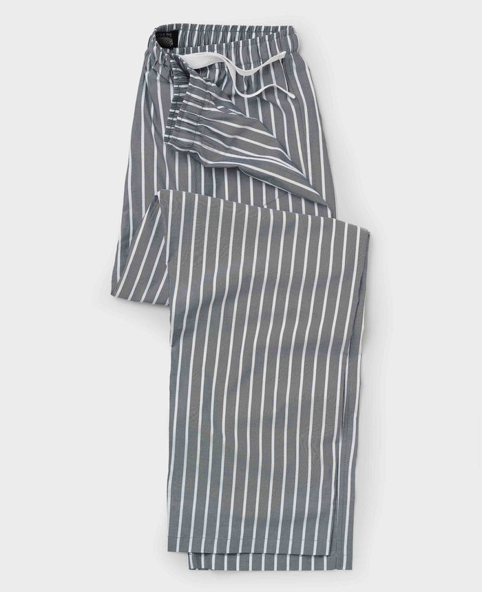 Men's Navy Cotton Striped Lounge Pants mannequin shot