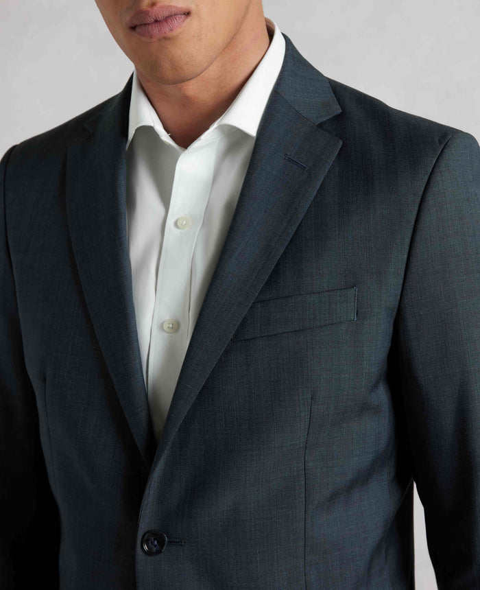 Men's Wool-Blend Suit In Navy Herringbone - One Size model shot