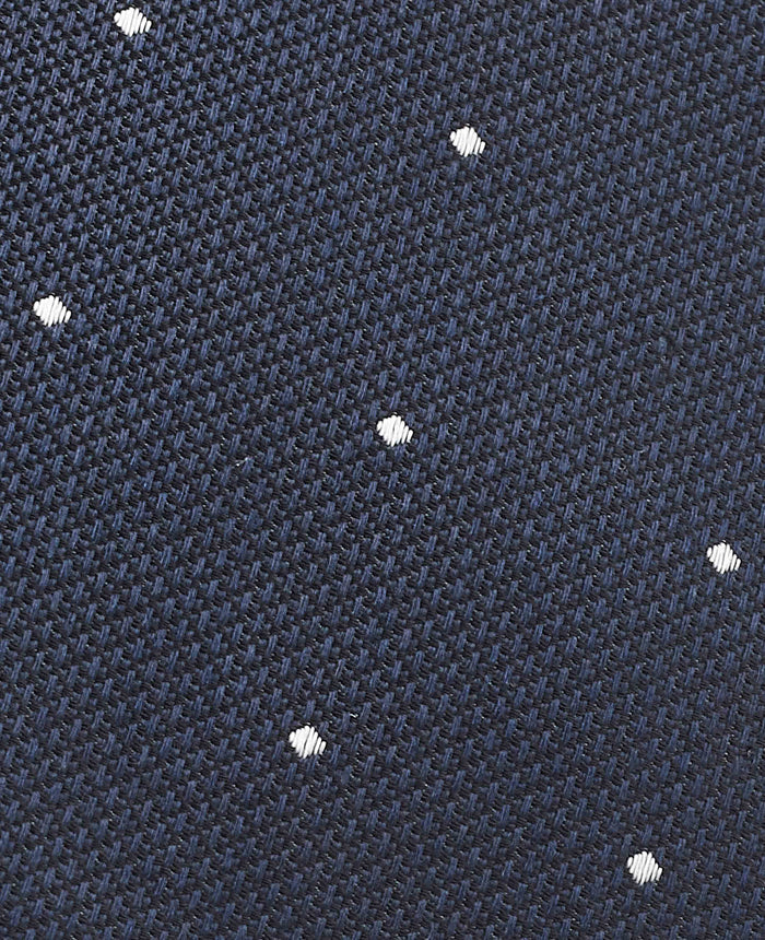 Men's Navy Spot Silk Tie fabric detail