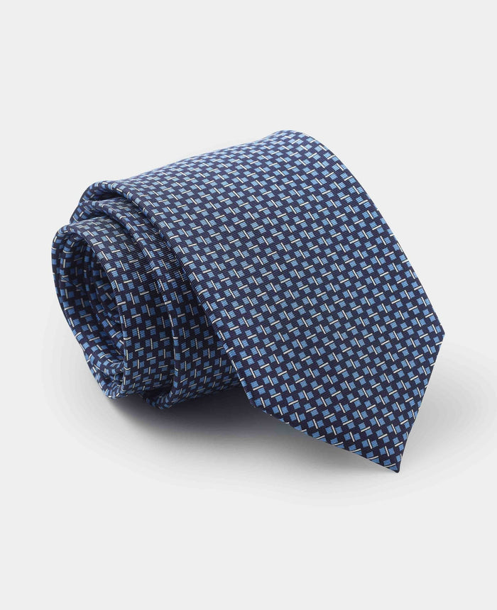 Men's Navy Square Print Silk Tie