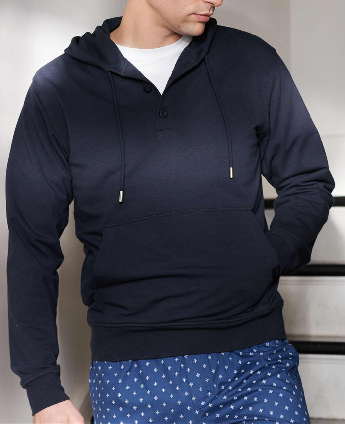 Srw active navy loopback stretch cotton hoodie mah1002nav