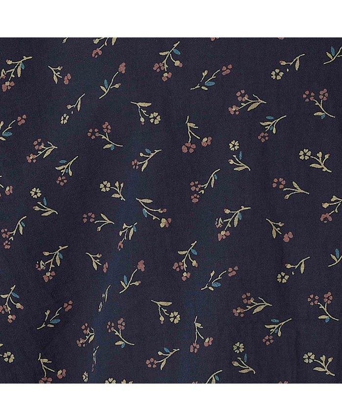 Men's Blue Stretch Cotton Classic Fit Floral Casual Shirt  fabric detail