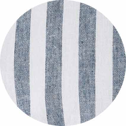 Men's Navy White Stripe Linen Cotton Classic Fit Short Sleeve Shirt fabric swatch