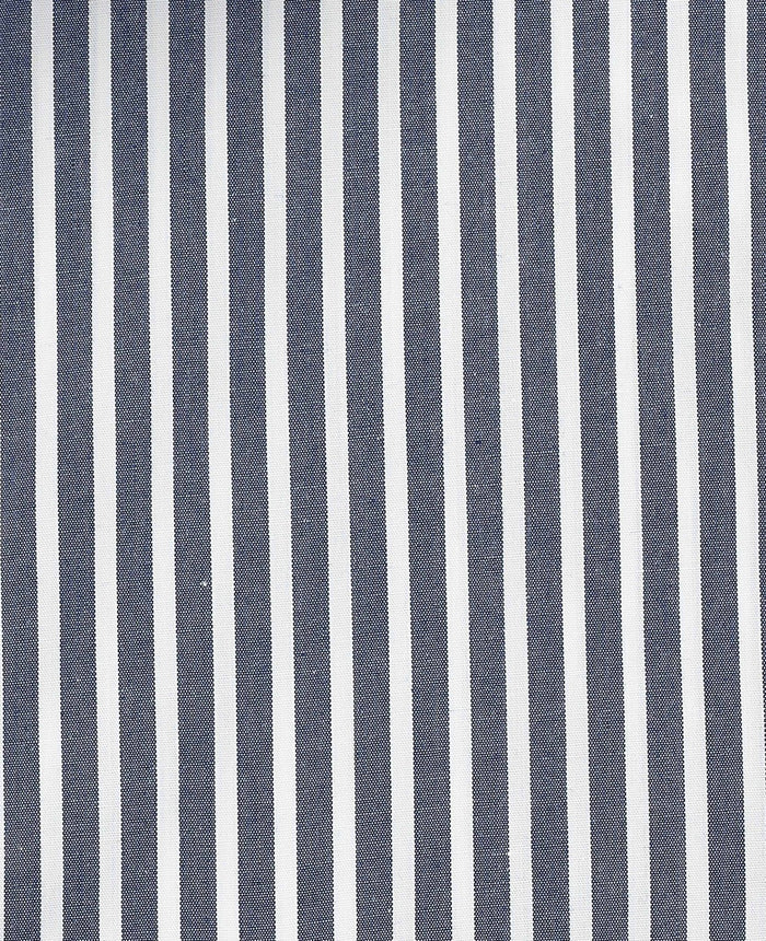 Men's Navy White Stripe Cotton Poplin Classic Fit Winchester Formal Shirt With Double Cuffs fabric detail