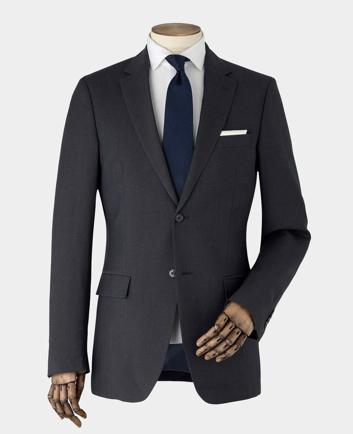Men's Navy Wool Linen Blend Suit Jacket mannequin