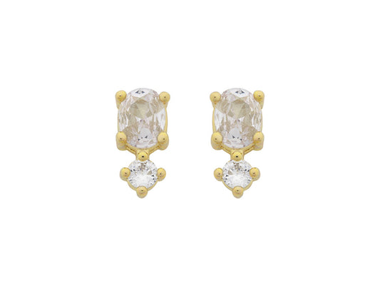 Nico Stud (Gold/Clear CZ)