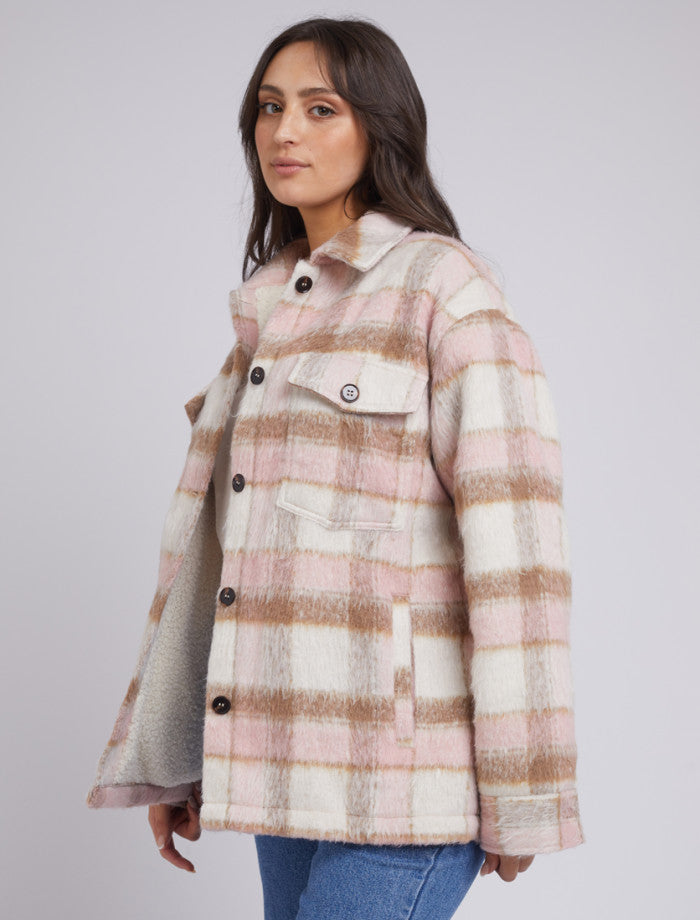 Blush Multi button-front shacket All About Eve