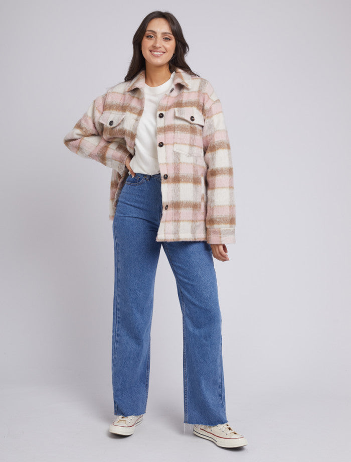 All About Eve wool blend check shacket