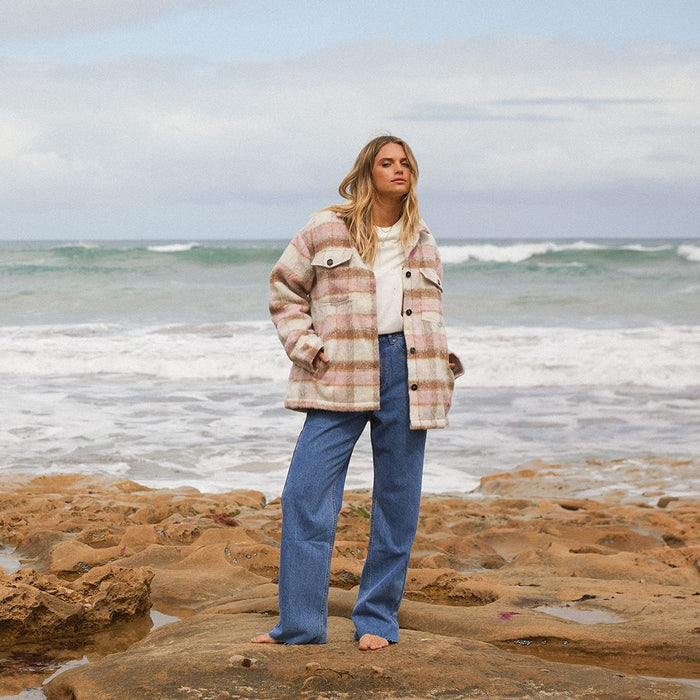 Nina Check Overshirt button-front shacket