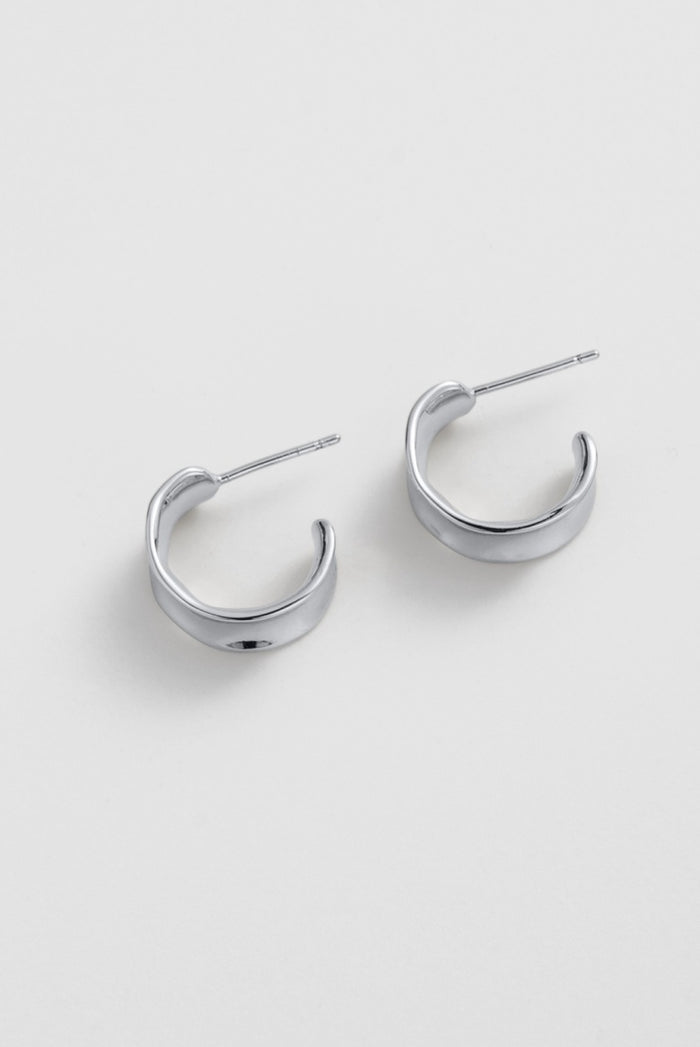 Zafino Women's Silver Sculptural Nina Hoop | Gretel Lane