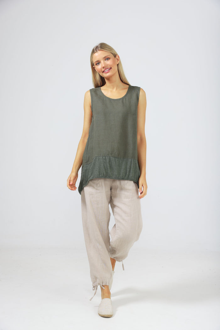 Thyme Linen singlet top for women | The Shanty Corporation