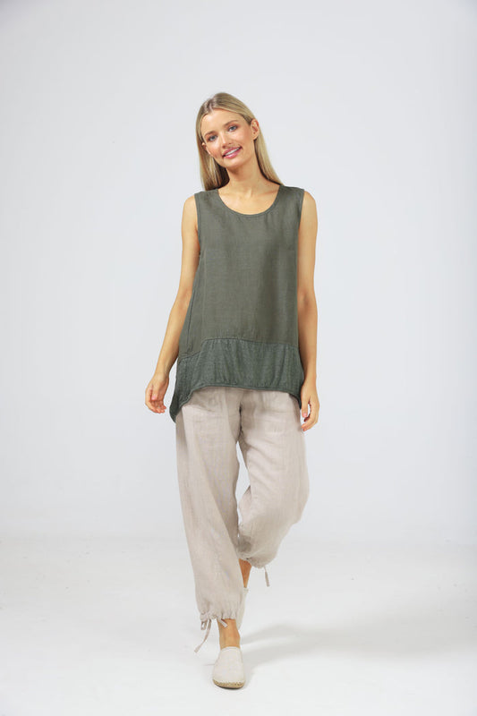 Thyme Linen singlet top for women | The Shanty Corporation