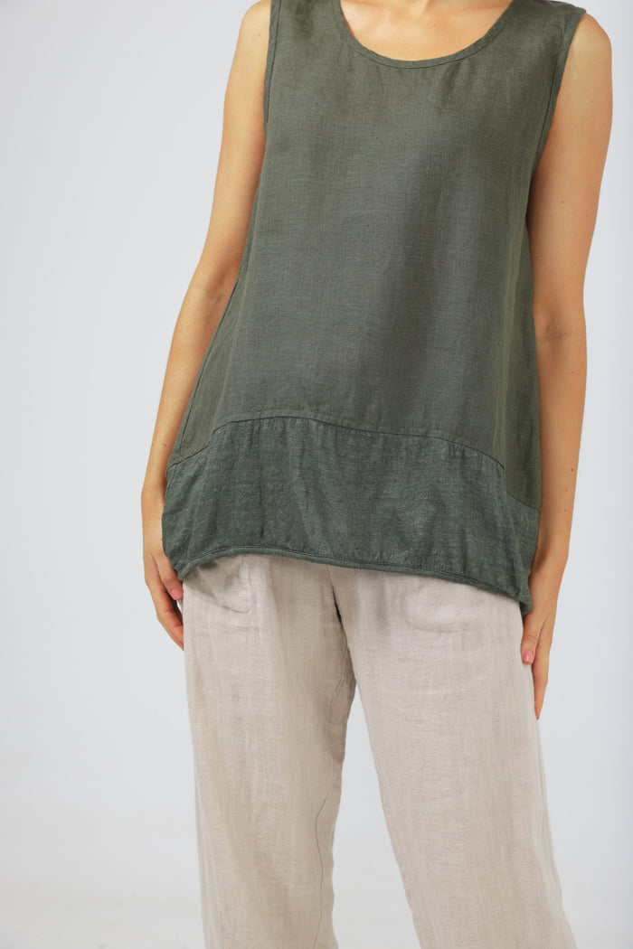 Nomad Knit Singlet in Thyme Linen | The Shanty Corporation