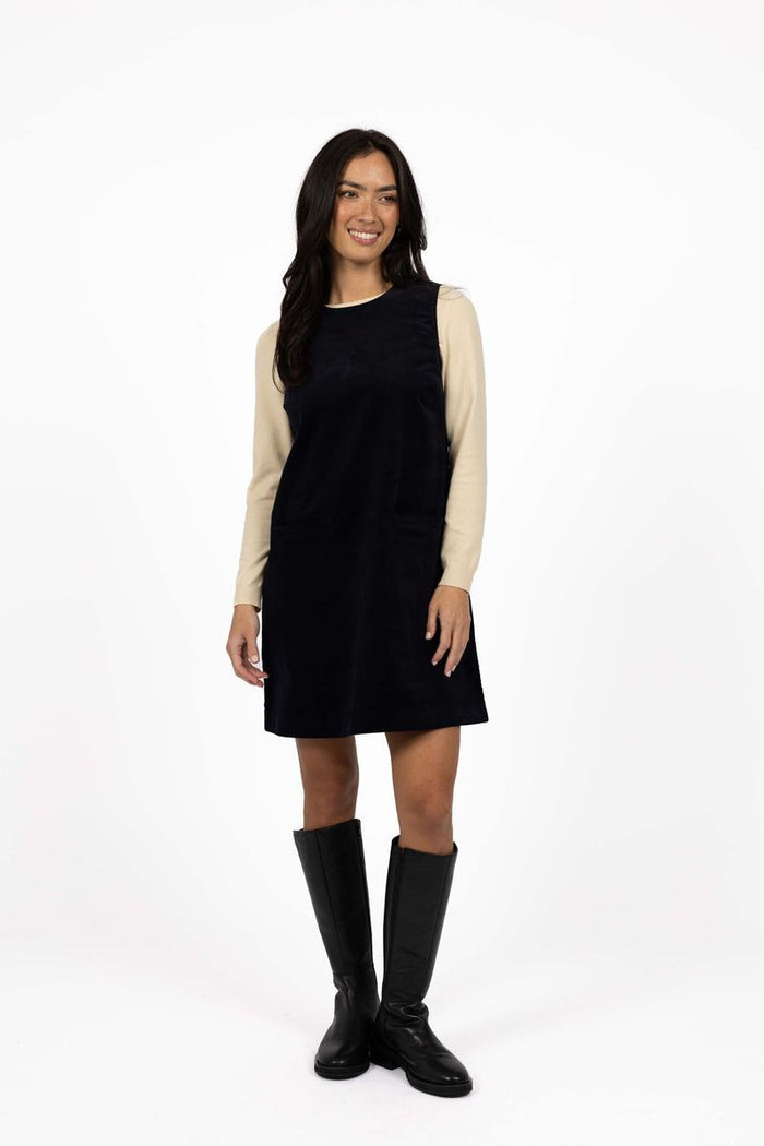 Humidity Women's Navy Nova Corduroy Mini Dress | Gretel Lane