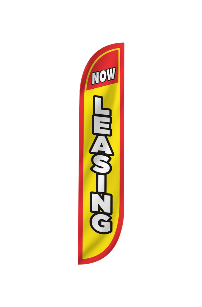 Now Leasing Feather Flag Yellow & Red