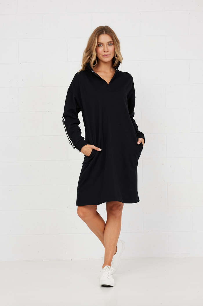 On Par Sweater Dress in Black | Homelove