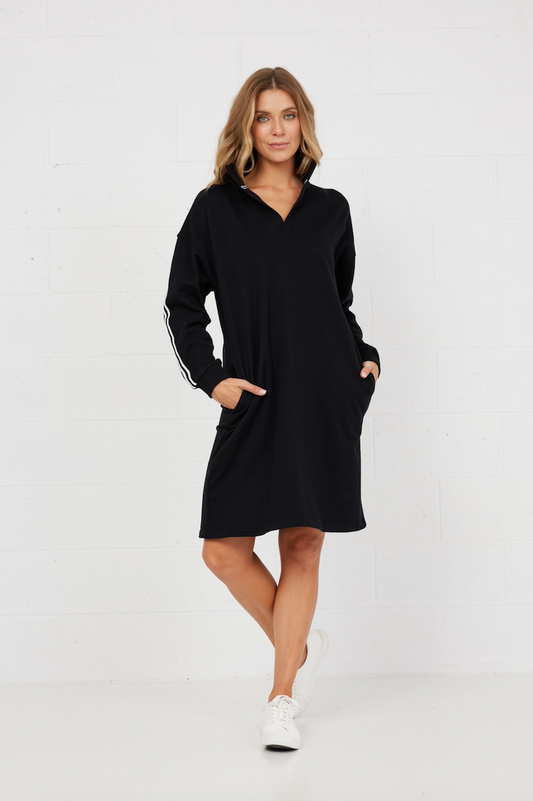 On Par Sweater Dress in Black | Homelove